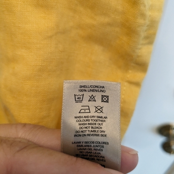 Paul Costello Living Studio Linen Tunic Dress In Ochre - Picture 7 of 7